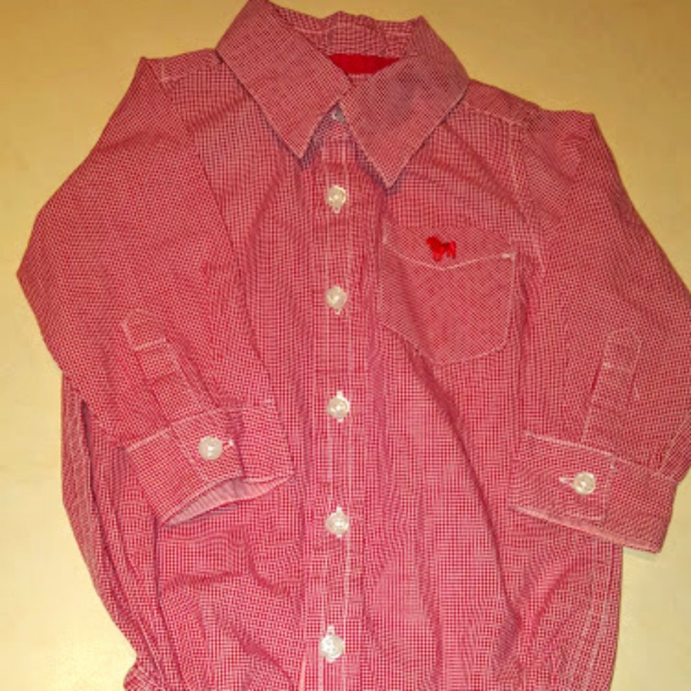 **3/$15.00: Frenchie MiniCouture Gingham Onesie, 12m